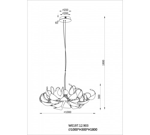Подвесная люстра Wertmark WE197.12.903 Alessandra