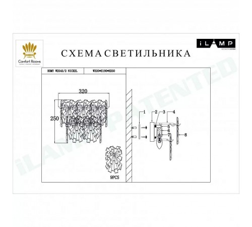 Накладной светильник iLamp W2545-2 NIC Homy