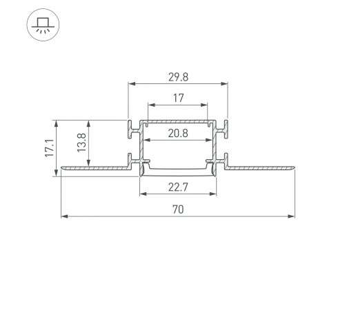 Профиль встраиваемый гибкий Arlight 040347 ARH-FANTOM