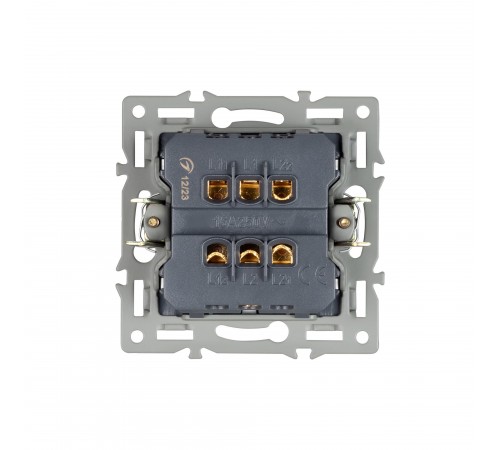 Выключатель проходной двухклавишный без рамки Arlight 043728 SWT