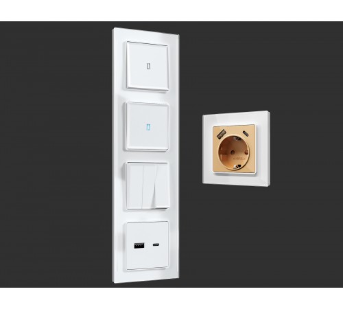 Рамка на 1 пост Ambrella Volt AF380101 Platos Стекло натуральное