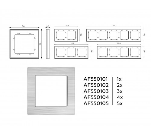 Рамка на 2 поста Ambrella Volt AF550102 Platos Металл