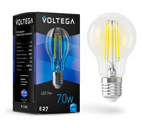 Лампа светодиодная Voltega 7141 General purpose bulb E27 7W