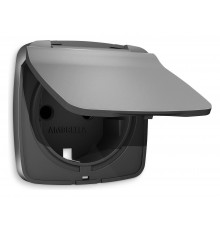 Накладка для розетки влагозащищенной с заземлением и со шторками с крышкой Ambrella Volt OP6580 Quant