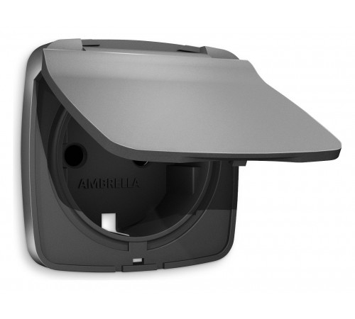 Накладка для розетки влагозащищенной с заземлением и со шторками с крышкой Ambrella Volt OP6580 Quant