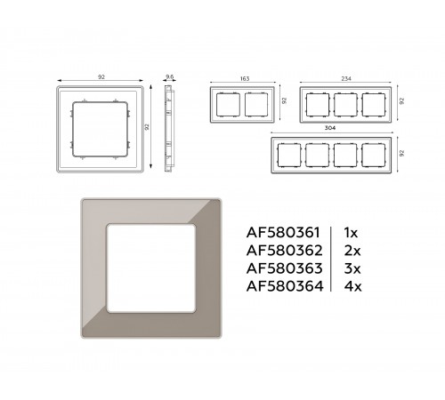 Рамка на 3 поста Ambrella Volt AF580363 Arctic