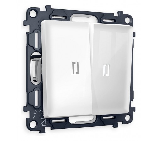 Выключатель двухклавишный с подсветкой без рамки Ambrella Volt MA104015 Quant