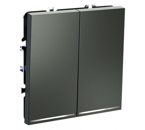 Выключатель проходной двухклавишный с подсветкой без рамки Voltum VLS020406 S70