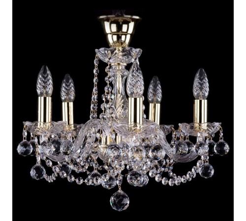 Подвесная люстра Bohemia Ivele Crystal 1402/5/141/G/Balls/Tube 1402