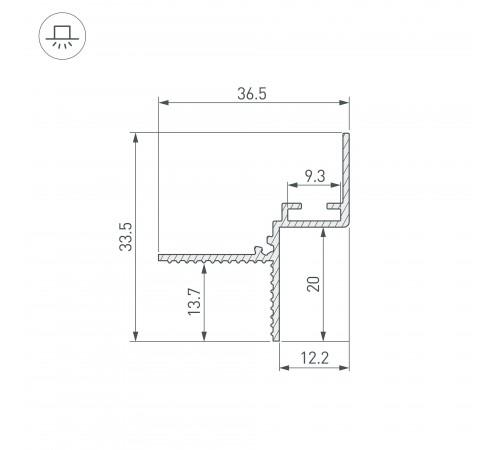 Профиль для установки натяжных потолков с теневым зазором Arlight 052240 СEIL
