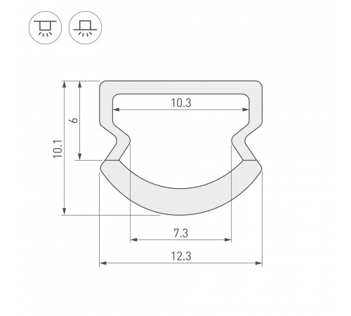 Профиль Arlight 023303 WPH-LINE-1210R-2000 OPAL