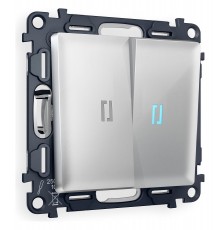 Выключатель проходной двухклавишный с подсветкой Ambrella Volt MA404040 Quant