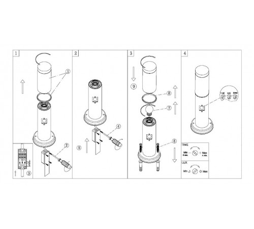 Наземный высокий светильник Globo 3159S Boston