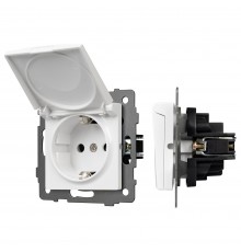 Розетка влагозащищенная с заземлением и со шторкой, без рамки с крышкой Arlight 49833 SCT