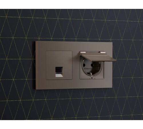 Накладка для розетки RJ-11 или RJ-45 Ambrella Volt AP6420 Quant