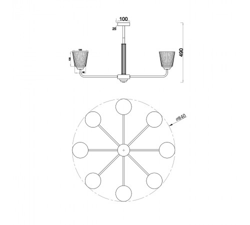 Люстра на штанге Escada 685/8PL Noble