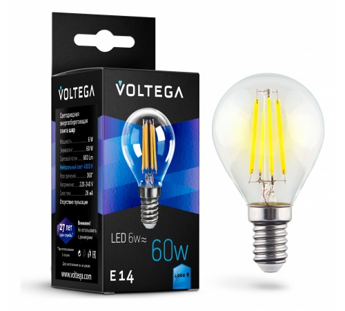 Лампа светодиодная Voltega 7022 Globe 6W