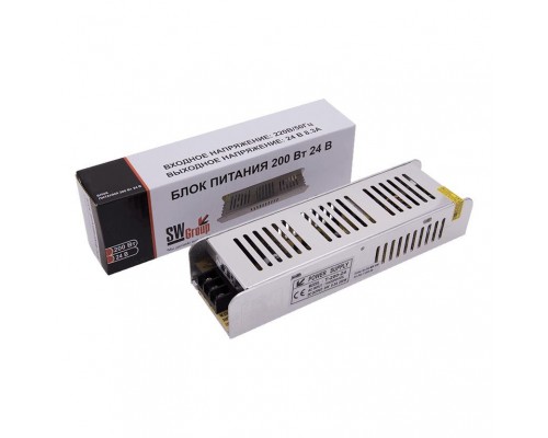 Блок питания SWG 24V 200W IP20 8,4A T-200-24 001029