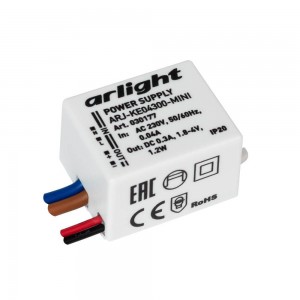 Драйвер Arlight ARJ-KE04300-Mini 1,8-4V 1,2W IP20 0,3A 030177