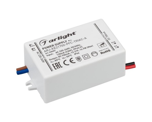 Драйвер Arlight  ARJ-KE30300-PFC-Triac-A 13-21V 15W IP44 0,7A 028281