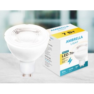 Лампа светодиодная Ambrella light GU10 7W 3000K белая 207863