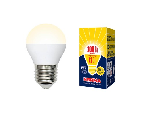 Лампа светодиодная E27 11W 3000K матовая LED-G45-11W/WW/E27/FR/NR UL-00003835