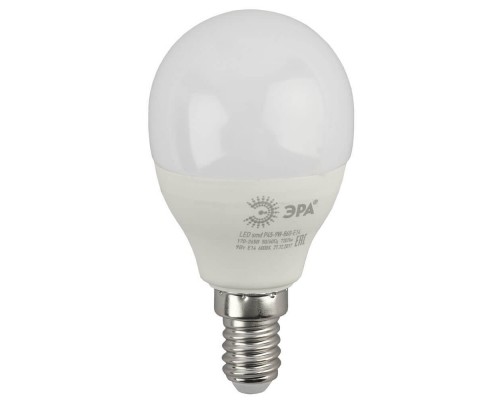 Лампа светодиодная ЭРА E14 9W 6000K матовая LED P45-9W-860-E14 Б0031411