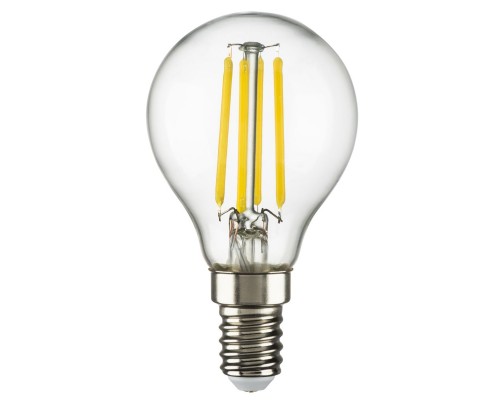 Лампа светодиодная филаментная Lightstar LED Filament E14 6W 4000K груша прозрачная 933804