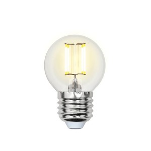 Лампа светодиодная филаментная Uniel E27 5W 4000K LED-G45-5W/NW/E27/CL/DIM GLA01TR UL-00002871