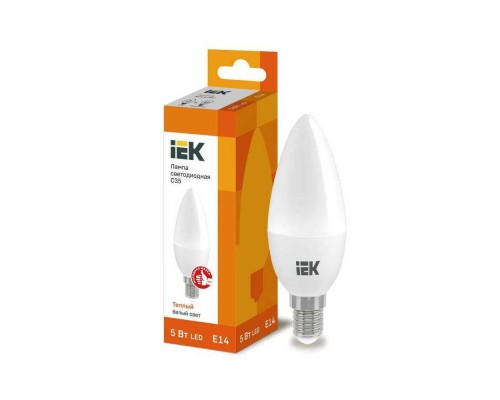 Лампа светодиодная IEK E14 5W 3000K матовая LLE-C35-5-230-30-E14