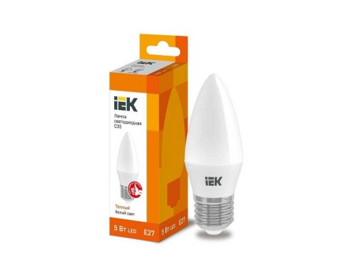 Лампа светодиодная IEK E27 5W 3000K матовая LLE-C35-5-230-30-E27