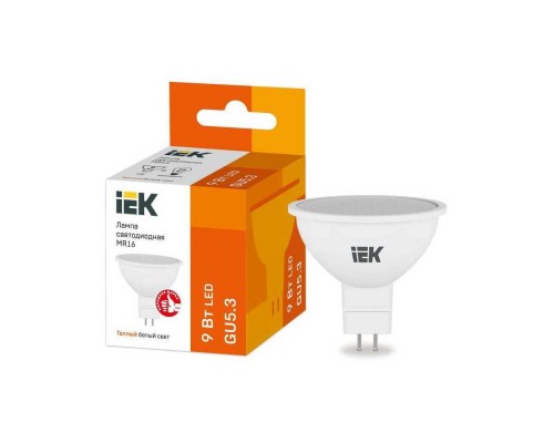 Лампа светодиодная IEK GU5.3 9W 3000K матовая LLE-MR16-9-230-30-GU5