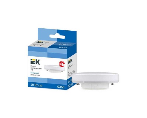 Лампа светодиодная IEK GX53 10W 6500K матовая LLE-T80-10-230-65-GX53