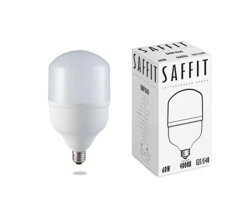 Лампа светодиодная Saffit E27-E40 60W 4000K Цилиндр Матовая SBHP1060 55096