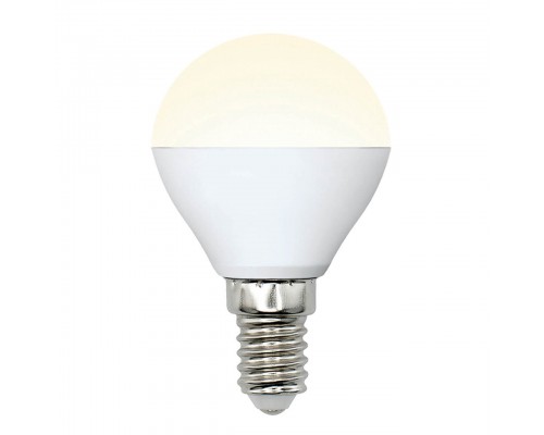 Лампа светодиодная Uniel E14 6W 3000K матовая LED-G45-6W/WW/E14/FR/MB PLM11WH UL-00002375