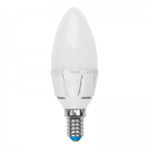 Лампа светодиодная Uniel E14 7W 3000K матовая LED-C37 7W/WW/E14/FR PLP01WH UL-00002413