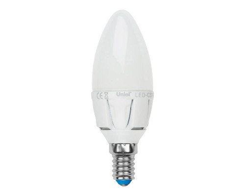 Лампа светодиодная Uniel E14 7W 3000K матовая LED-C37 7W/WW/E14/FR PLP01WH UL-00002413