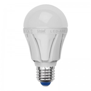 Лампа светодиодная Uniel E27 12W 3000K матовая LED-A60 12W/WW/E27/FR PLP01WH UL-00001526