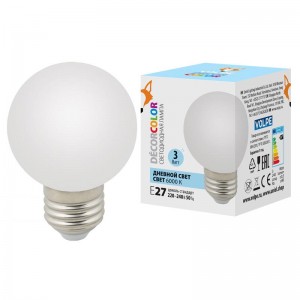 Лампа светодиодная Volpe E27 3W 6000K матовая LED-G60-3W/6000K/E27/FR/С UL-00006956