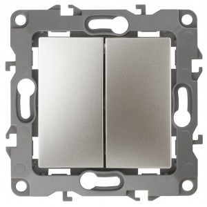 Переключатель двухклавишный ЭРА 12 10AX 250V 12-1106-04 Б0014666