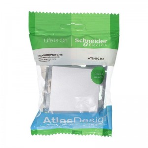 Переключатель одноклавишный Schneider Electric AtlasDesign 10A 250V алюминий ATN000361