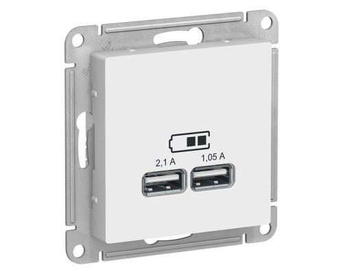 Розетка 2хUSB Schneider Electric AtlasDesign Type A+A белая ATN000133
