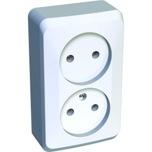 Розетка двойная 2К Schneider Electric Этюд 16A 250V белая PA16-005B