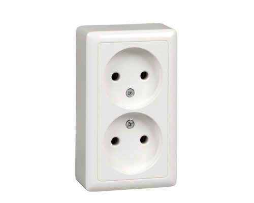 Розетка двойная 2К Schneider Electric Хит 16A 250V белая RA16-237I-B