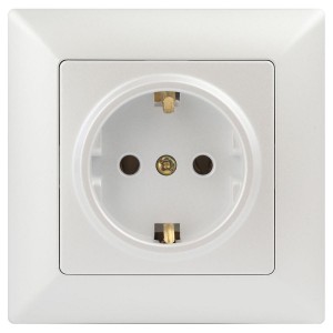 Розетка ЭРА Intro Solo Schuko 2P+E 16A 250V перламутровый 4-202-06 Б0053654