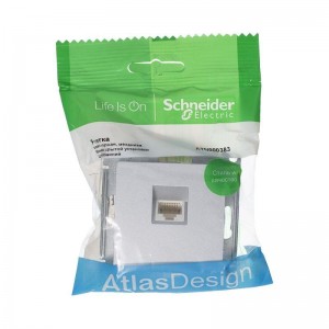 Розетка компьютерная RJ45 Schneider Electric AtlasDesign 5e кат UTP алюминий ATN000383