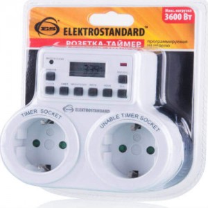 Розетка-таймер Elektrostandard TMH-E-5 16A x2 IP20 Белый a026138