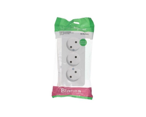 Розетка тройная 2К Schneider Electric Blanca 16A 250V белая BLNRA000311