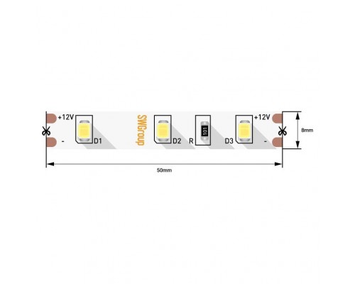 Светодиодная лента SWG 4,8W/m 60LED/m 2835SMD теплый белый 5M 007259