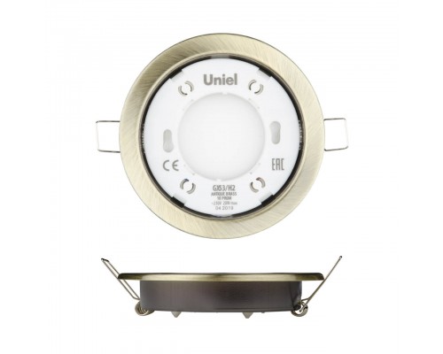 Встраиваемый светильник Uniel GX53/H2 Antique Brass 10 Prom UL-00005056